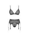  lingerie sexy : ensemble 3 pcs noir shibu obsessive