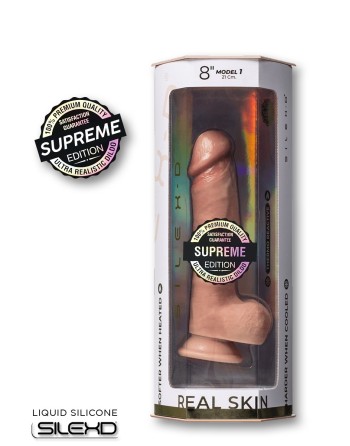 "Supreme" ULTRA REALISTE Gode Ventouse Real Skin Silicone Liquide CHAIR Modèl 1 (8")